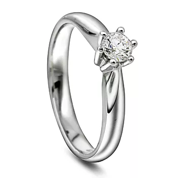 Pan Jewelry, Ingrid enstens ring i 585 hvitt gull med diamant 0,30ct W/SI