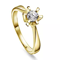 Pan Jewelry, Isabella enstens ring i 585 gull med diamant 0,40 ct WSi