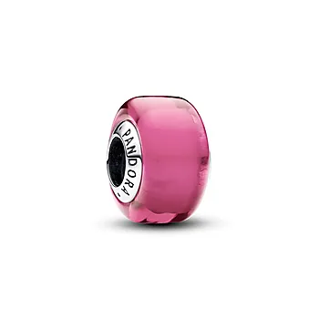 Pandora Moments, Charm i 925 sølv med rosa mini muranoglass
