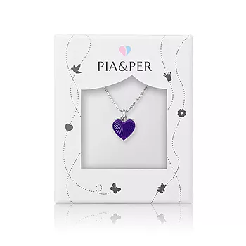 Bilde nummer 2 av Pia&Per, Smykke i 925 sølv med lilla emalje hjerte - Liten