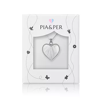 Bilde nummer 3 av Pia&Per, Smykke i 925 sølv med hvitt emalje hjerte - Stor