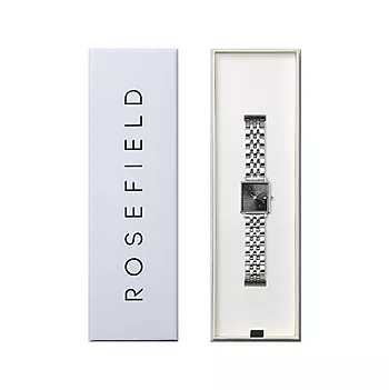 Bilde nummer 3 av Rosefield The Boxy XS, Dameklokke med sølvfarget stållenke og grå skive