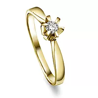 Pan Jewelry, Isabella enstens ring i 585 gult gull 0,15 ct WSI