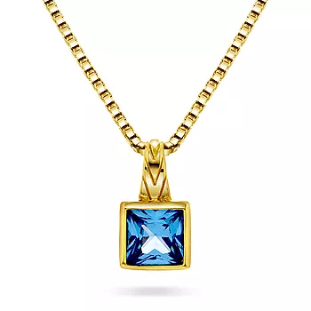 Janne Formoe by Pan Jewelry, Smykke i forgylt 925 sølv med blå zirkonia