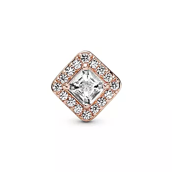 Pandora, Charms i rosèforgylt 925 sølv med firkant