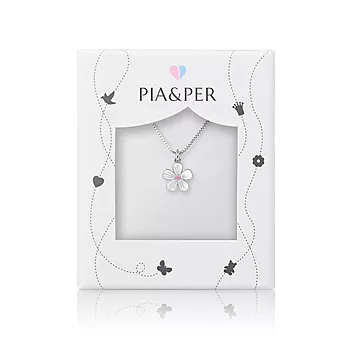Bilde nummer 2 av Pia&Per, Smykke i 925 sølv med blomst i hvit emalje