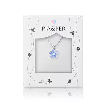 Bilde nummer 2 av Pia&Per, Smykke i 925 sølv med blomst i blå emalje