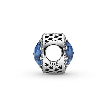 Bilde nummer 3 av Pandora, Charms i 925 sølv med blå krystall
