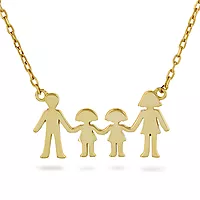 Pan Jewelry, Familiesmykke med mor, far og to døtre i forgylt 925 sølv