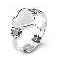 Pia&Per, Ring i 925 sølv med hvitt hjerte