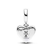 Bilde nummer 2 av Pandora Moments, Charm i 925 sølv med rødt hjerte og nøkkelhull
