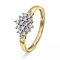 Pan Jewelry, Ring i 585 gult gull med diamanter 0,33 ct