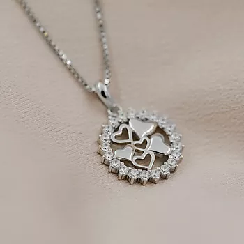 Bilde nummer 2 av Pan Jewelry, Smykke i 925 sølv med zirkonia og hjerter