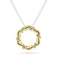 Pan Jewelry, Anheng i 585 gult gull med diamanter 0,03 ct og sirkel
