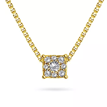Line, smykke i 375 gult gull med diamanter 0,12 ct