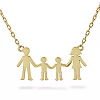 Pan Jewelry, Familiesmykke med mor, far og to sønner i forgylt 925 sølv