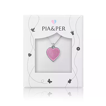 Bilde nummer 2 av Pia&Per, Smykke i 925 sølv med rosa emalje hjerte - Medium