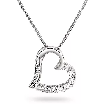 Pan Jewelry, Hjerte smykke i 925 sølv med zirkonia