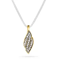 Pan Jewelry, Anheng i 585 gult gull med diamanter og blad 0,10 ct