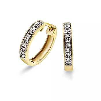 Pan Jewelry, Øreringer i 585 gult gull med diamanter 0,10 ct