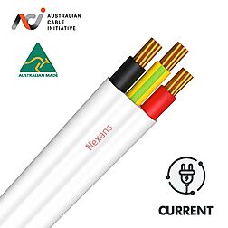Nexans Flat Cable 2 Core & Earth 1.5mm White 100m Drum