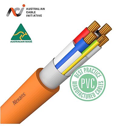 6mm Orange Circular Cable 4 Core+Earth 0.6/1KV