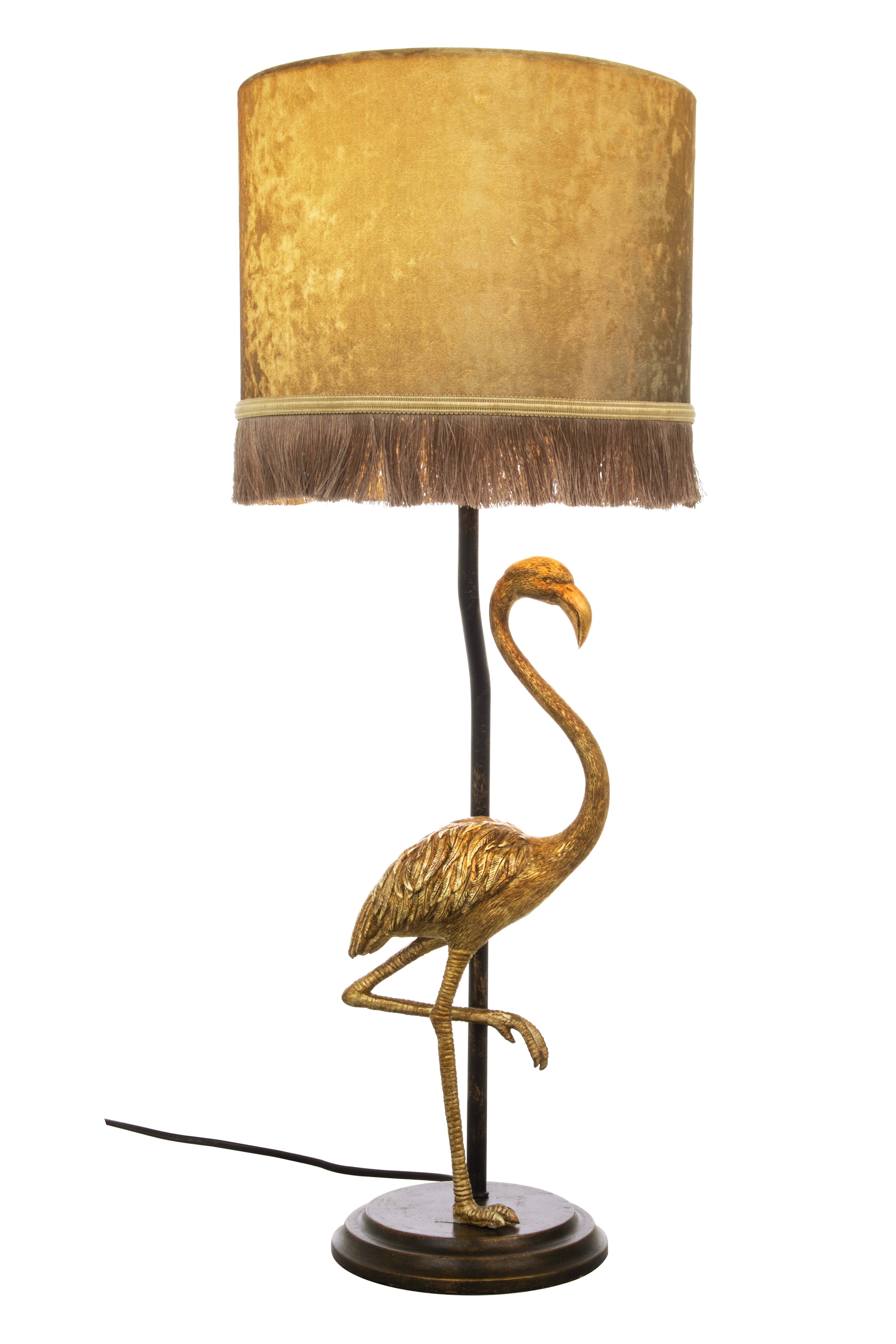 flamingo brass lamp