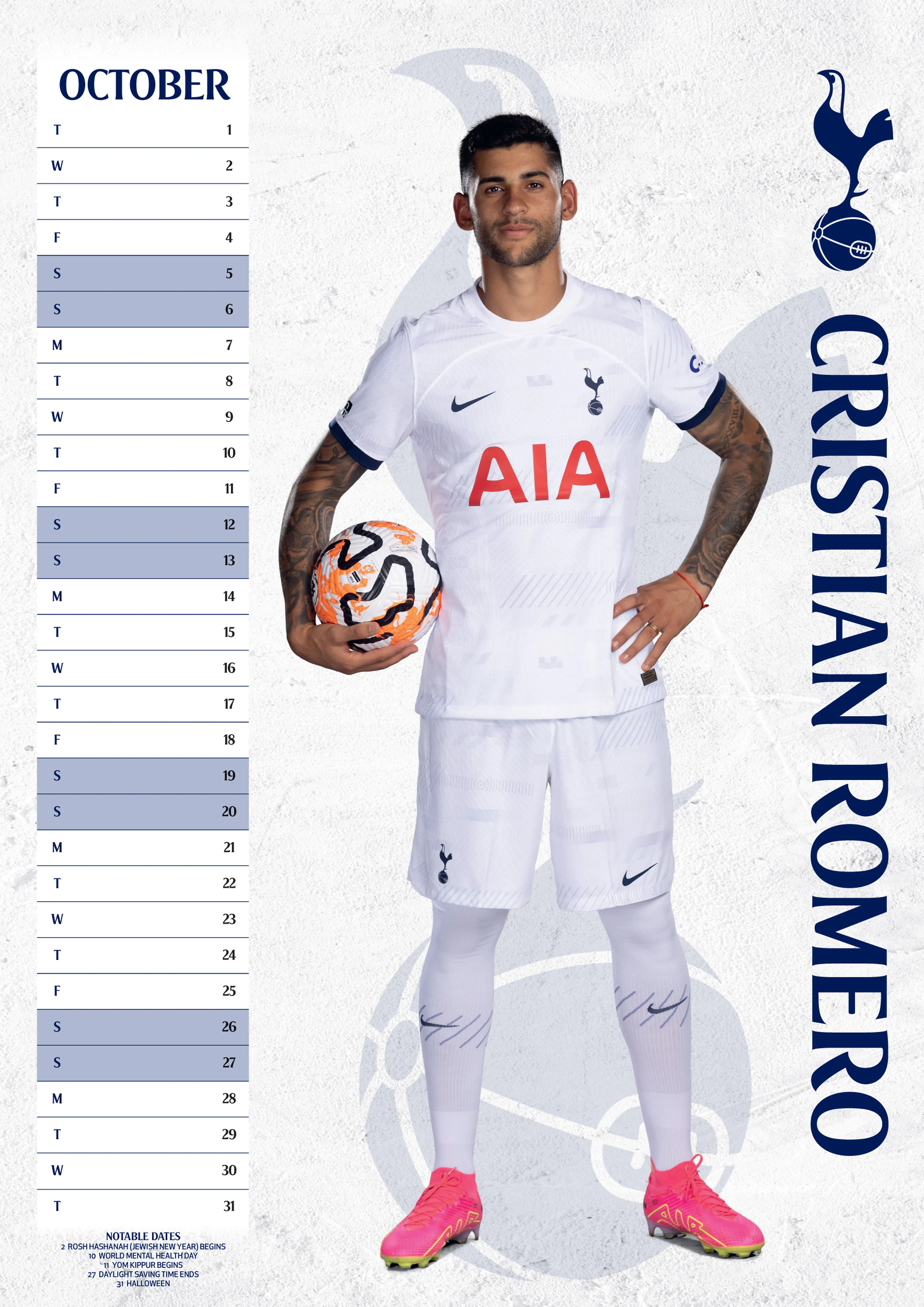 TOTTENHAM HOTSPUR FC 2024 A3 KALENDER