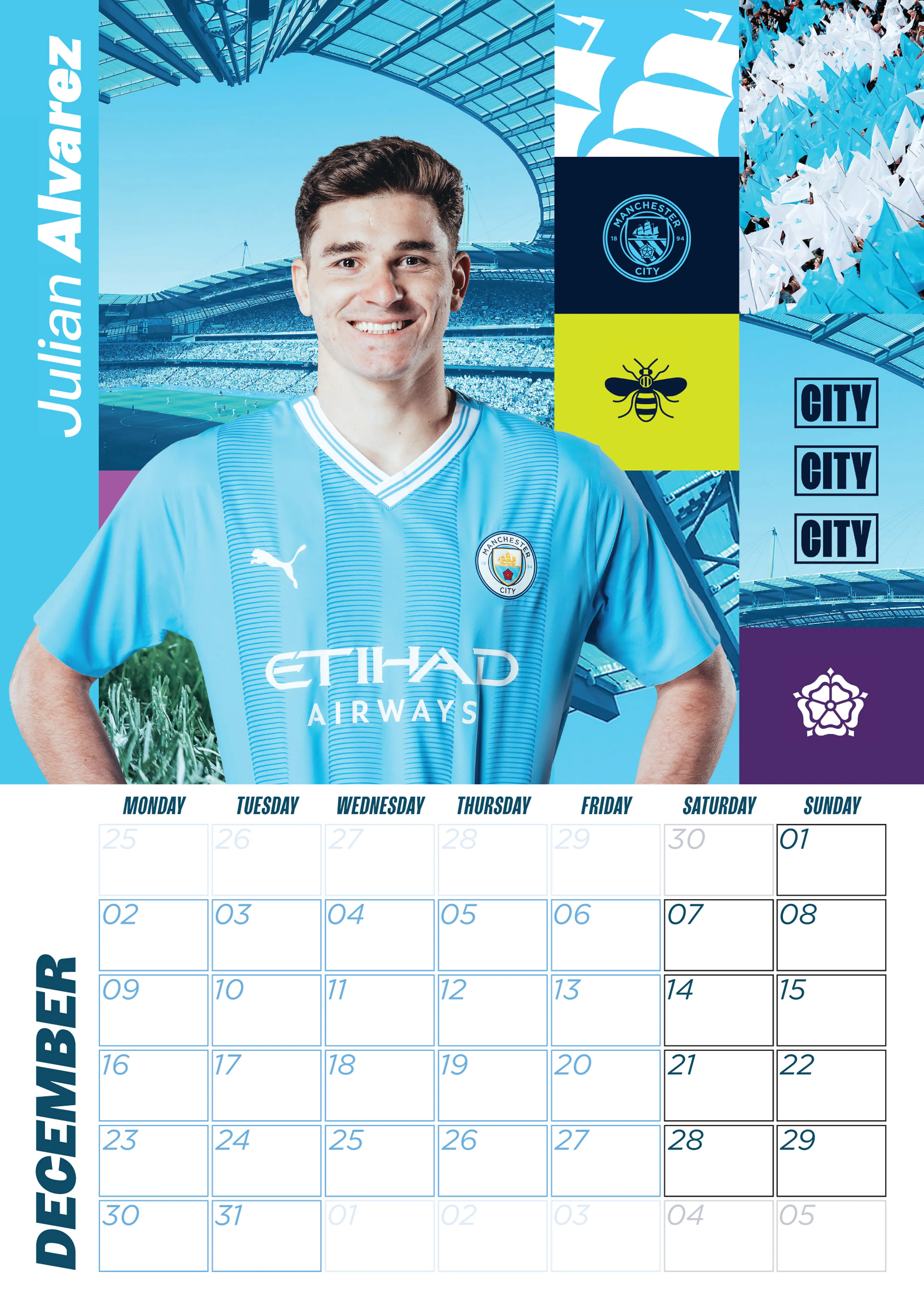 MANCHESTER CITY FC 2024 A3 KALENDER