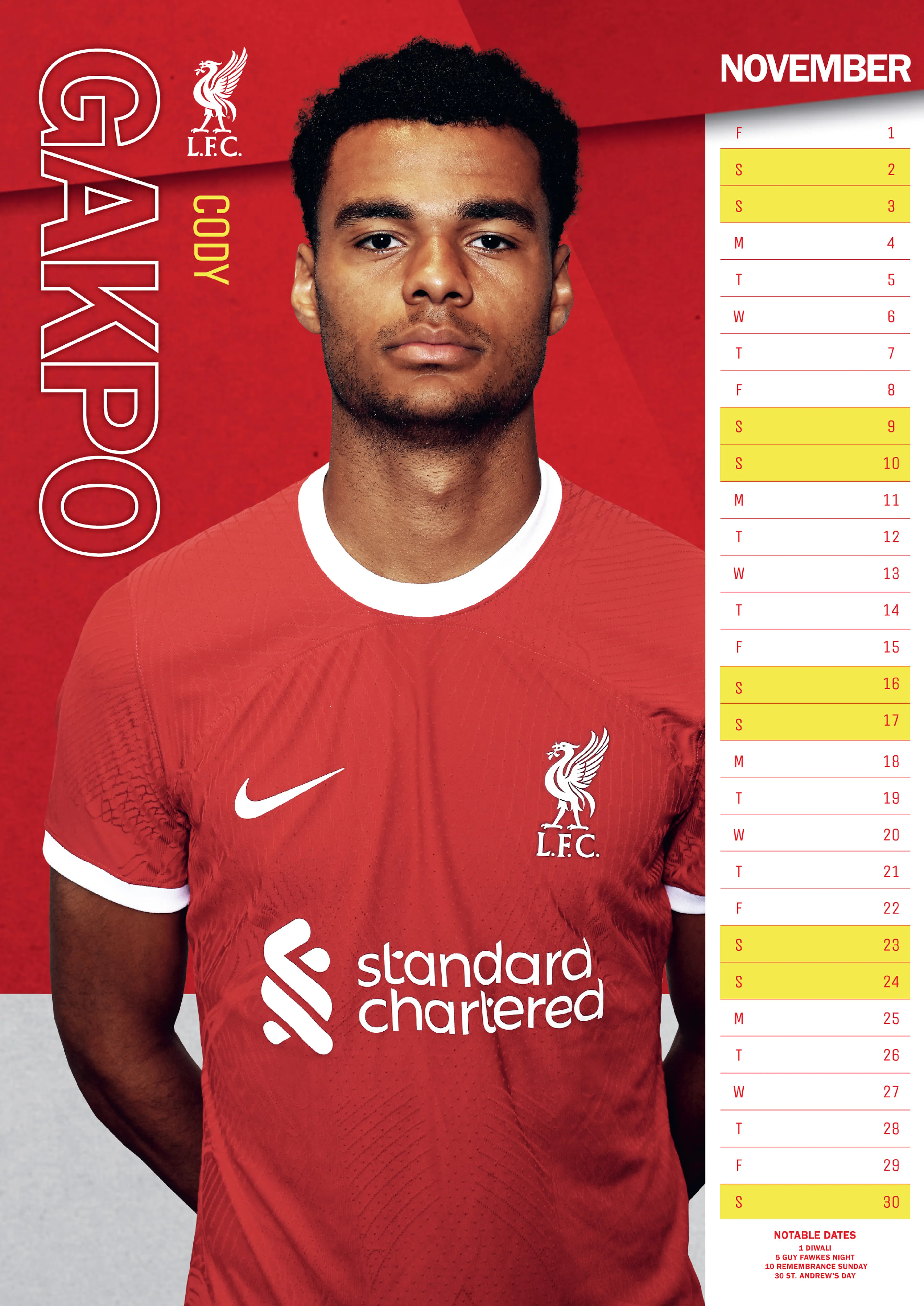 LIVERPOOL FC 2024 A3 CALENDAR