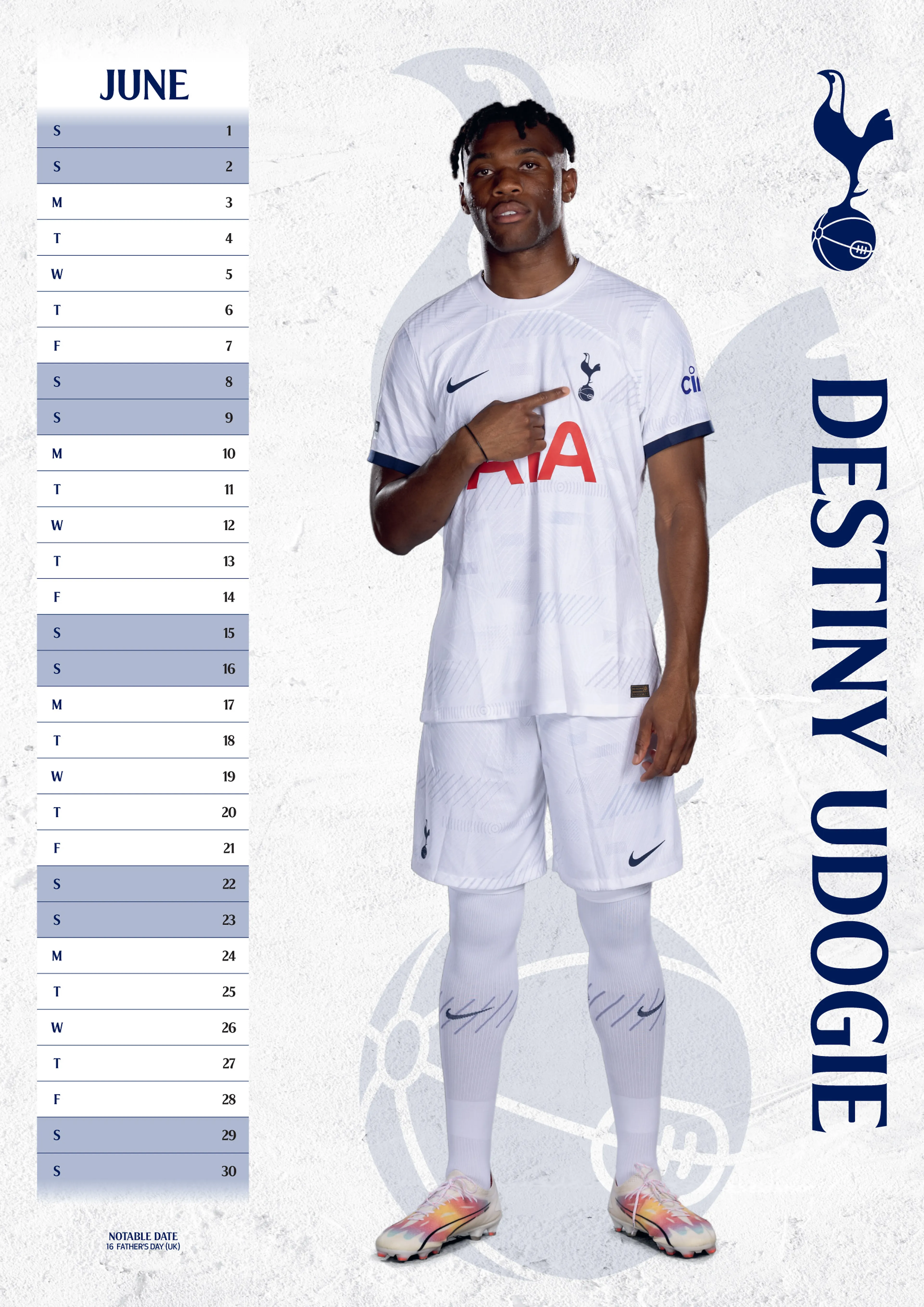 TOTTENHAM HOTSPUR FC 2024 A3 KALENDER