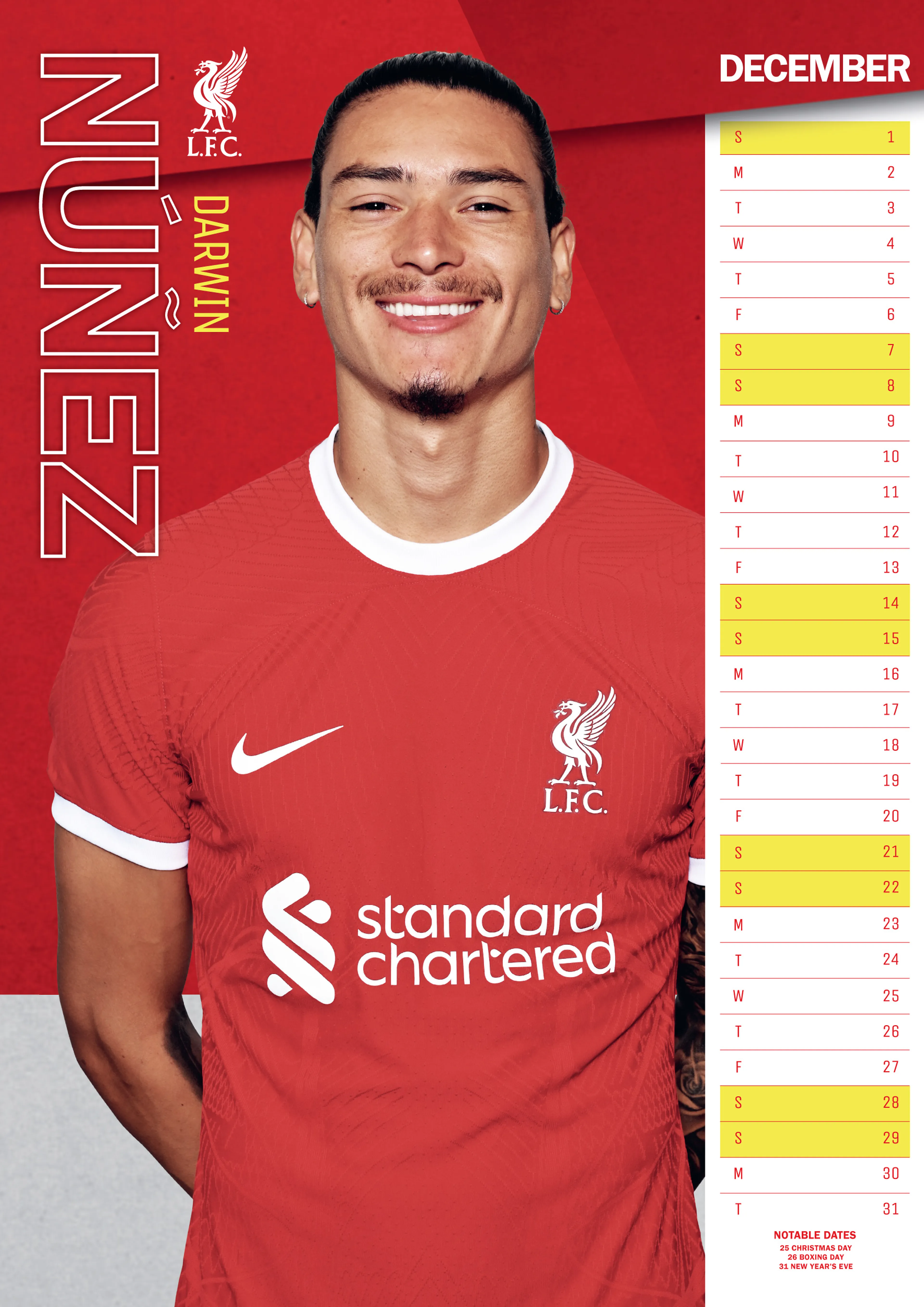 LIVERPOOL FC 2024 A3 CALENDAR