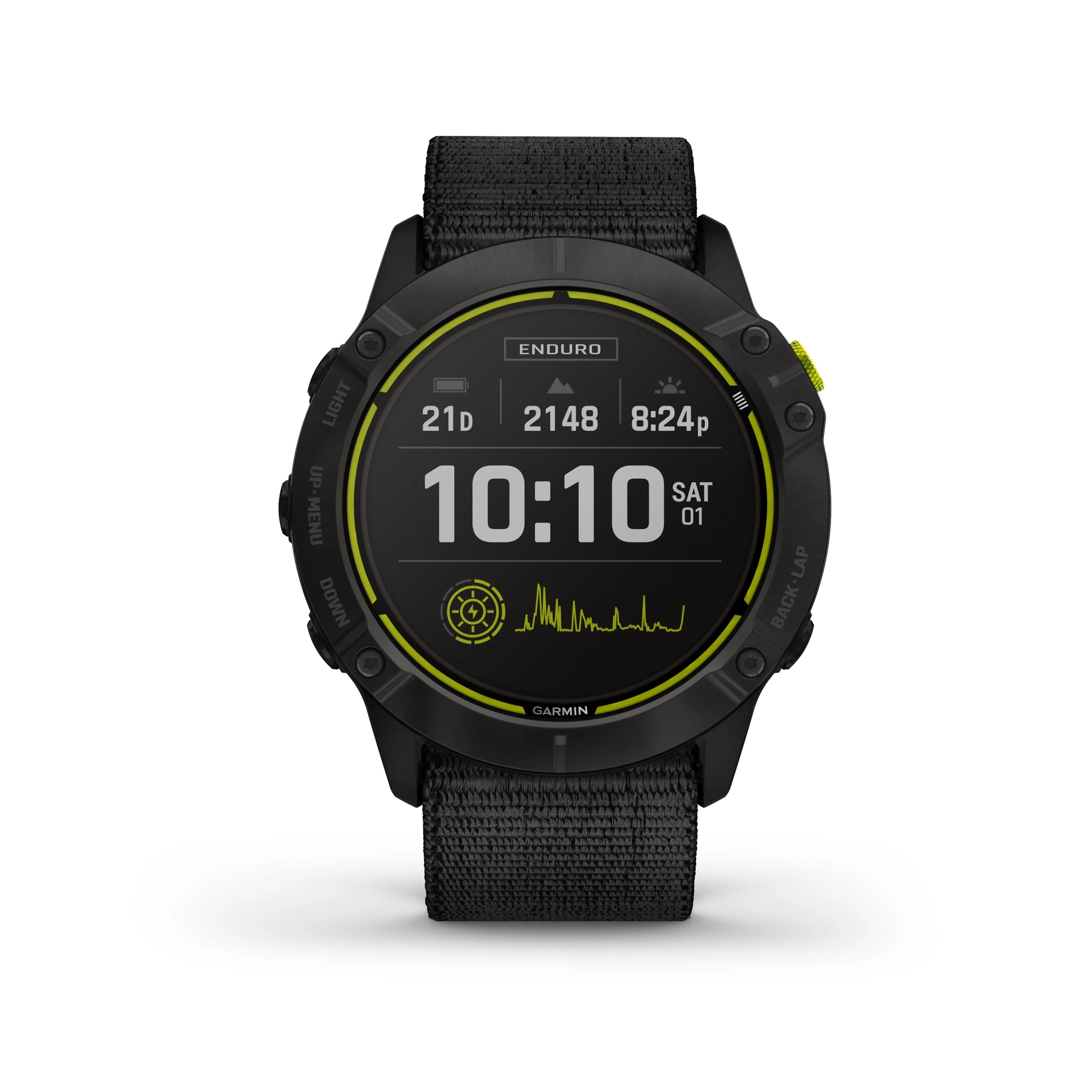 Enduro HR pulsklokke, Black DLC w/Nylon Band