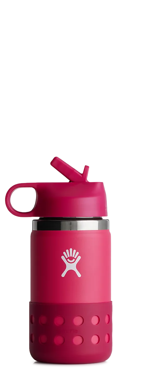 Hydro Flask 12 Oz Kids Wide Mouth Straw Lid & Boot - Peony