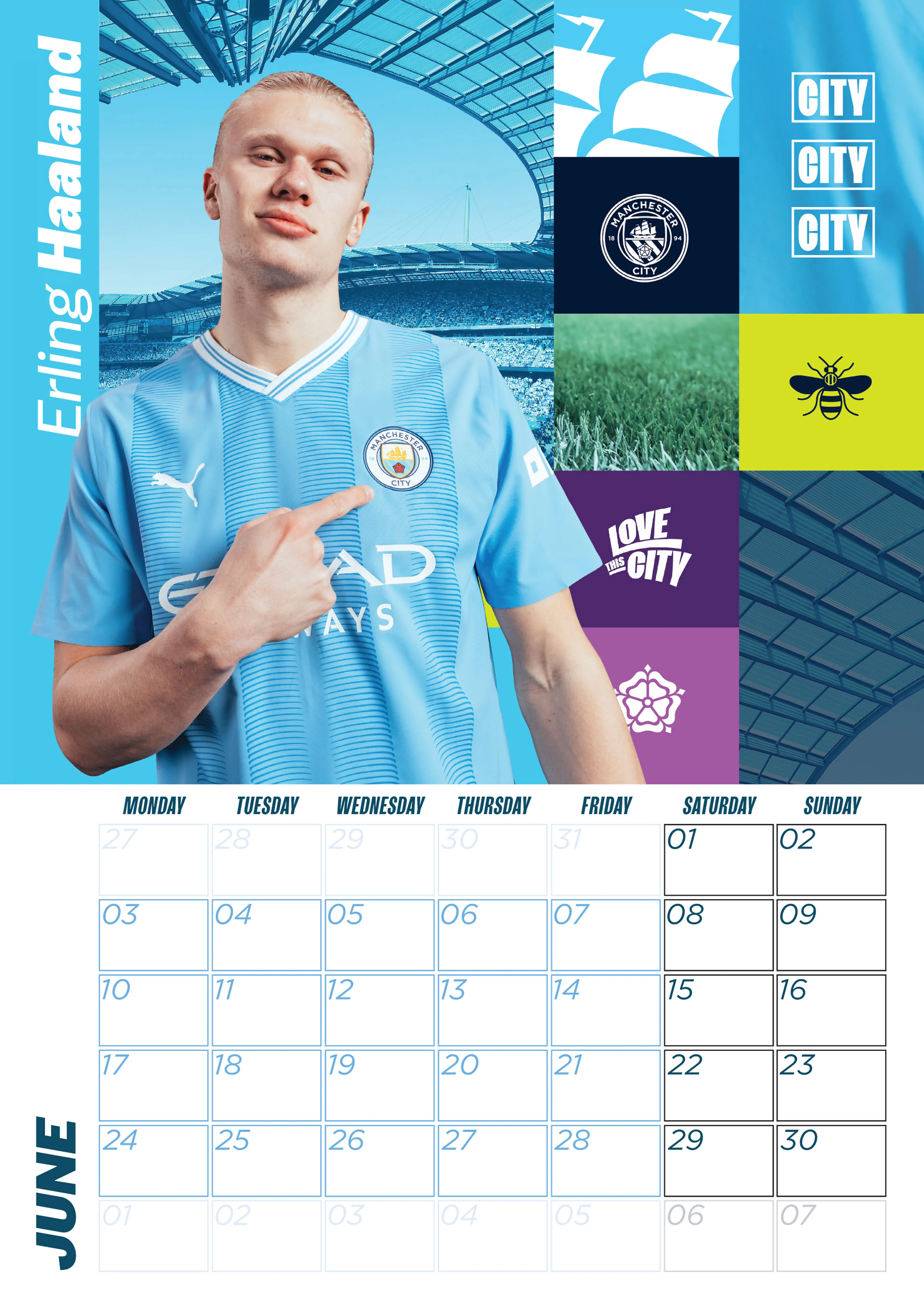 MANCHESTER CITY FC 2024 A3 KALENDER