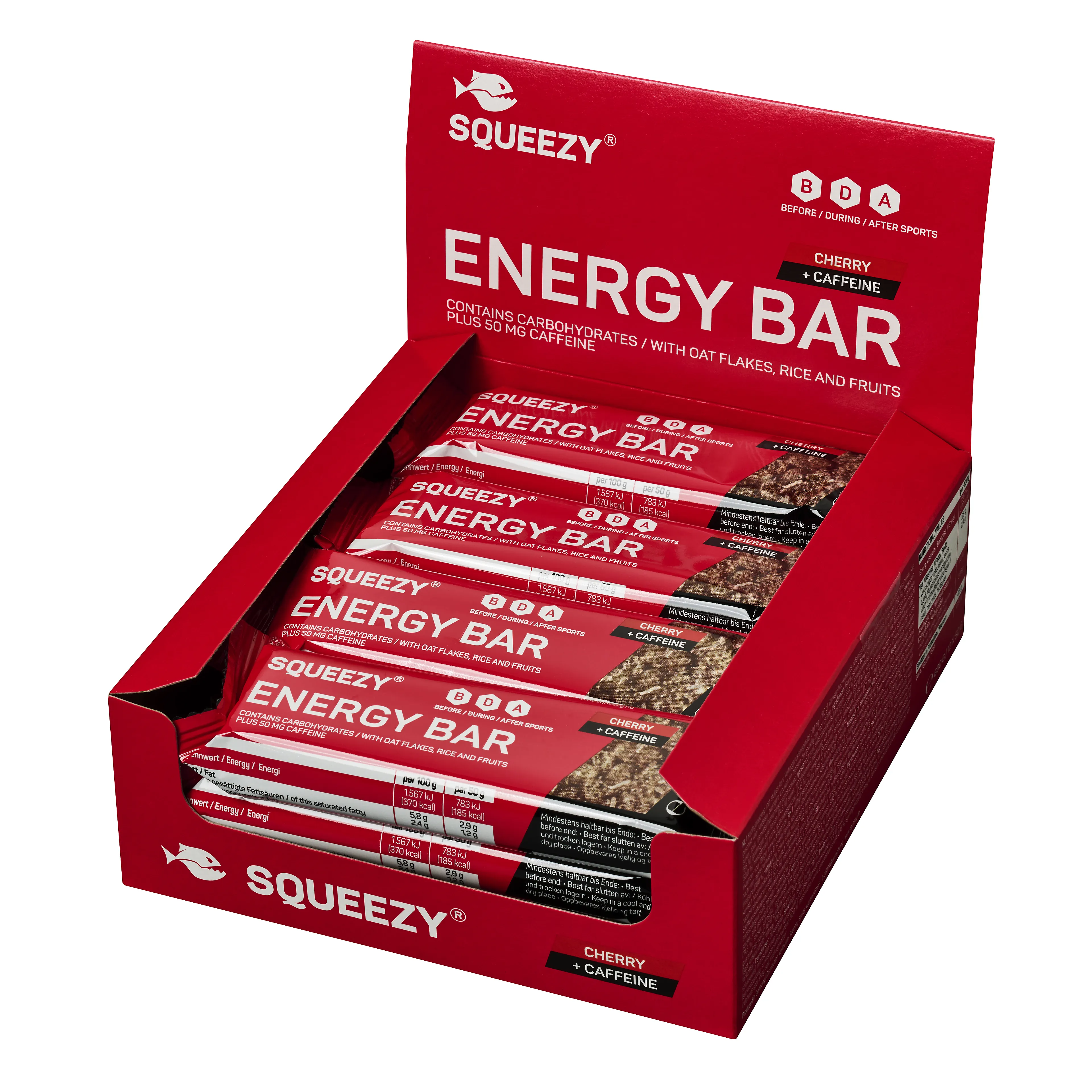 Super Energy Bar Cherry + Koffein Display 12x50g