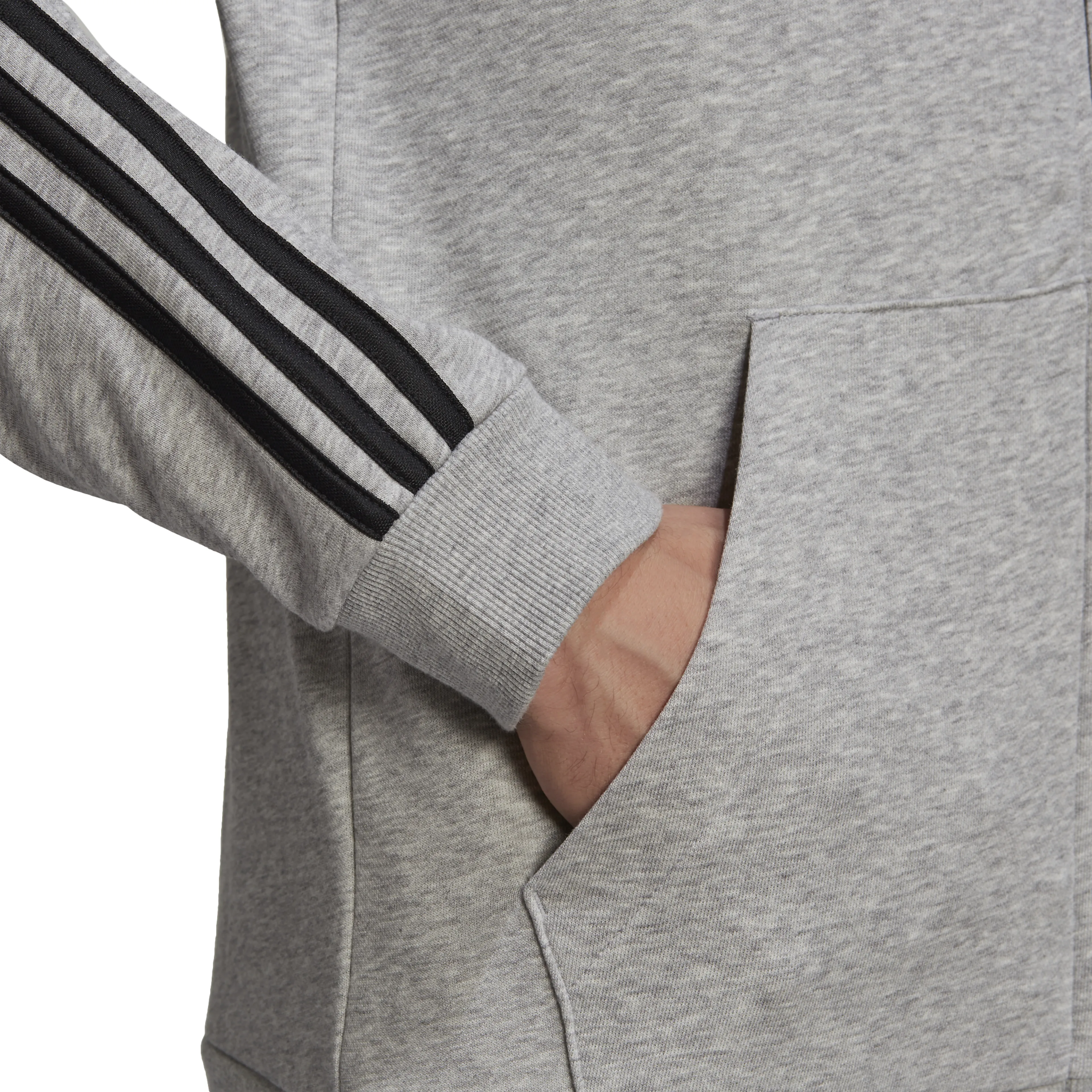 Essentials French Terry 3-Stripes Full-Zip Hettegenser