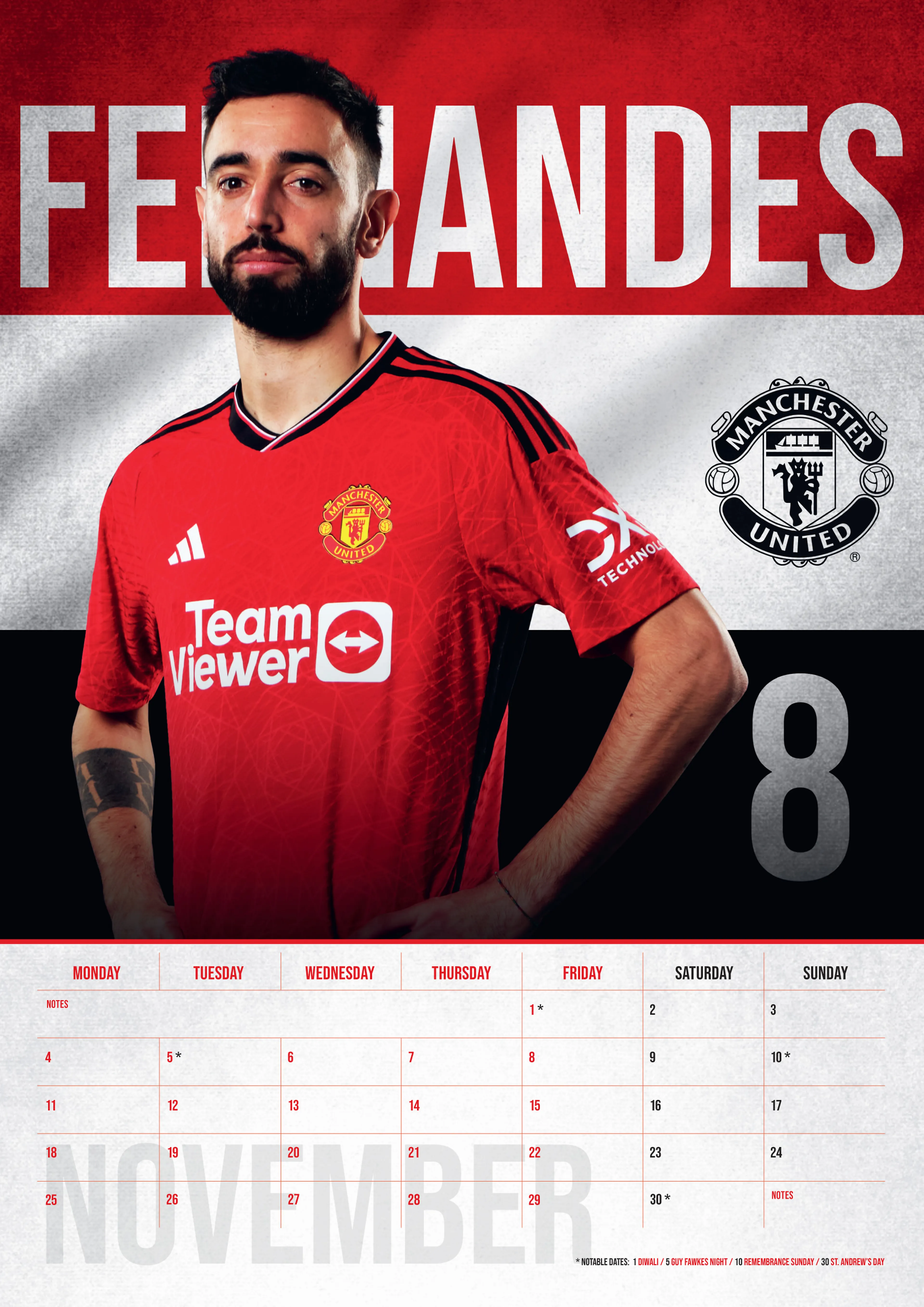 MANCHESTER UNITED FC 2024 A3 KALENDER