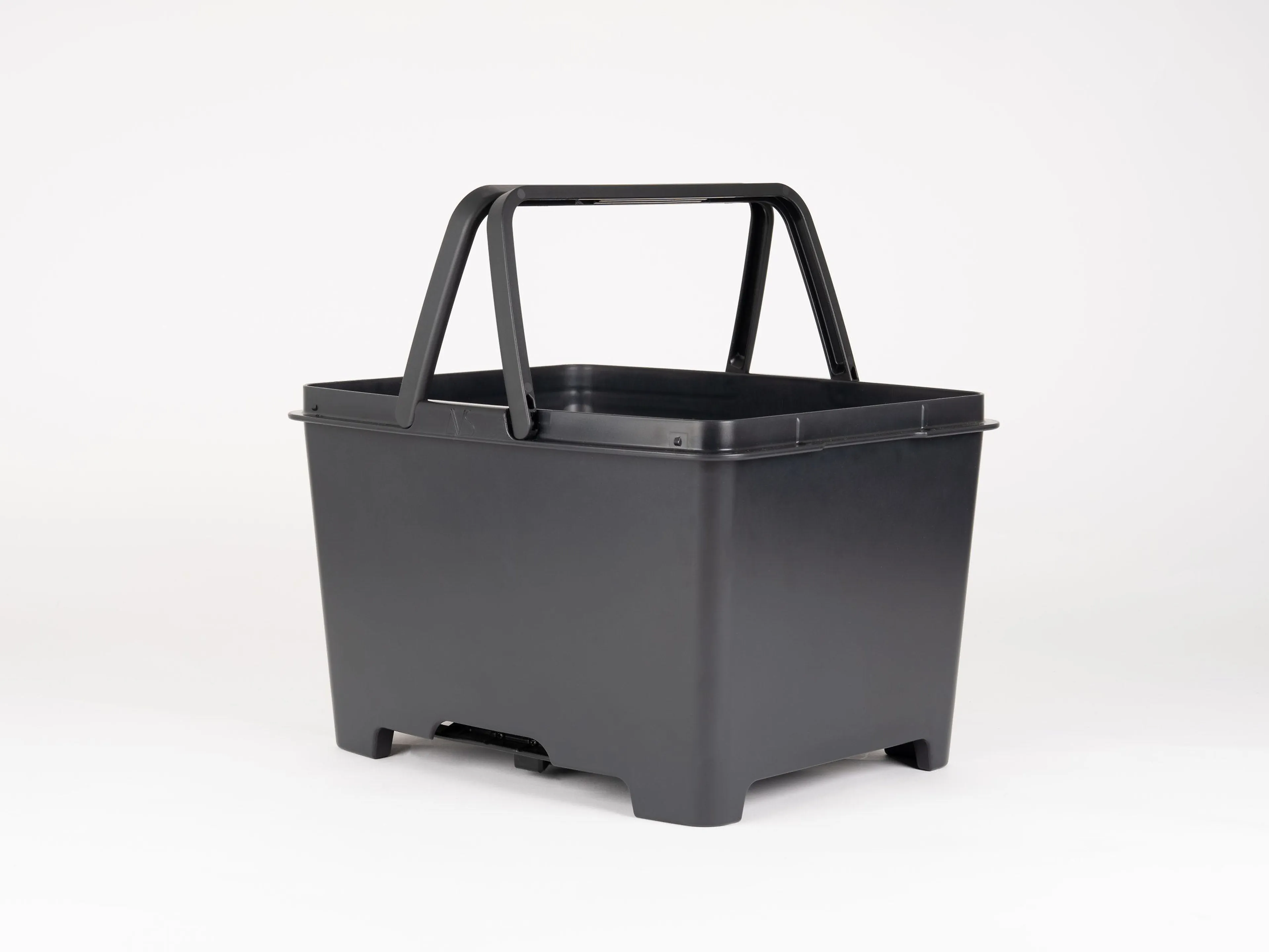 CARRY plastic box with handle, matt black with AVS