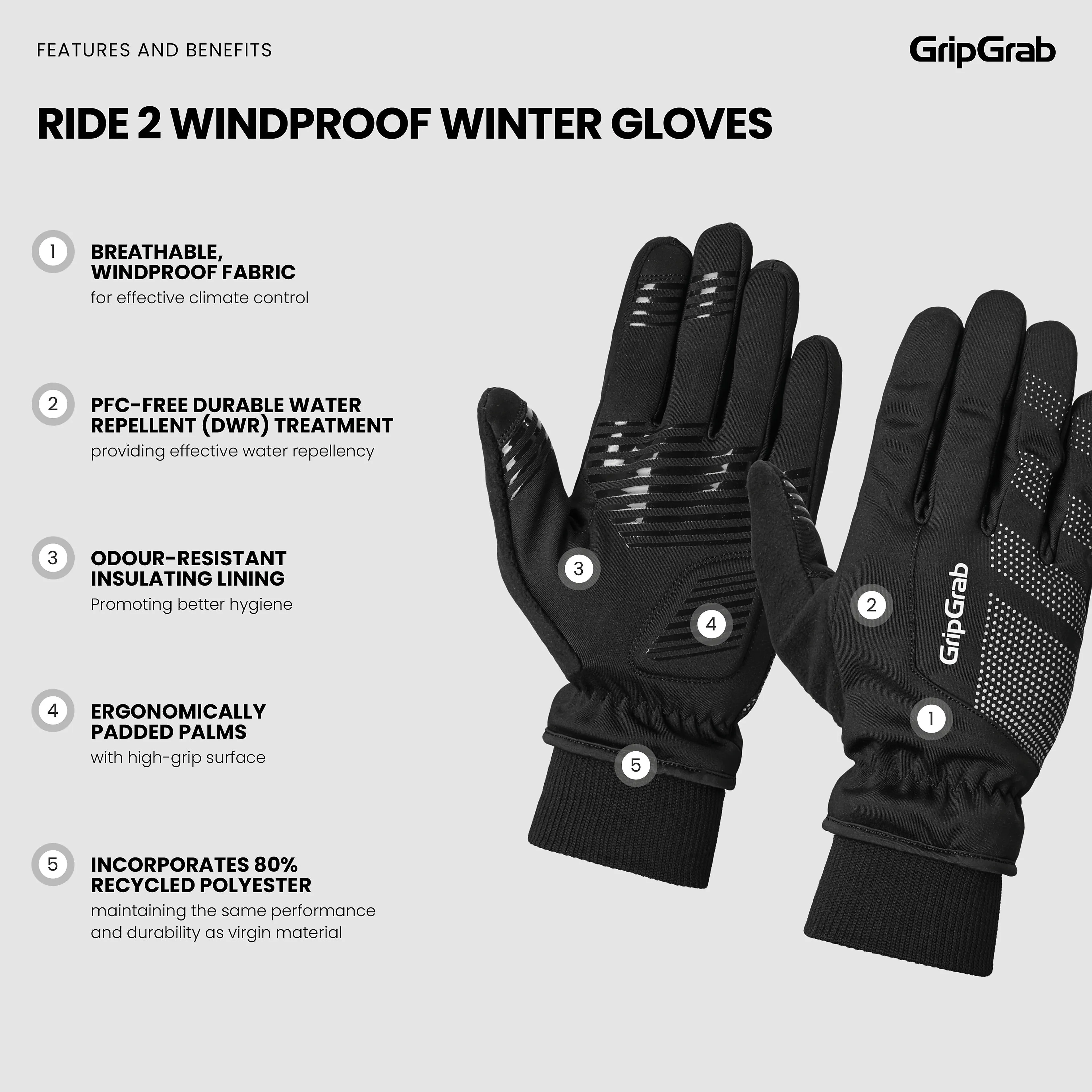 Ride II Windproof Winter Gloves