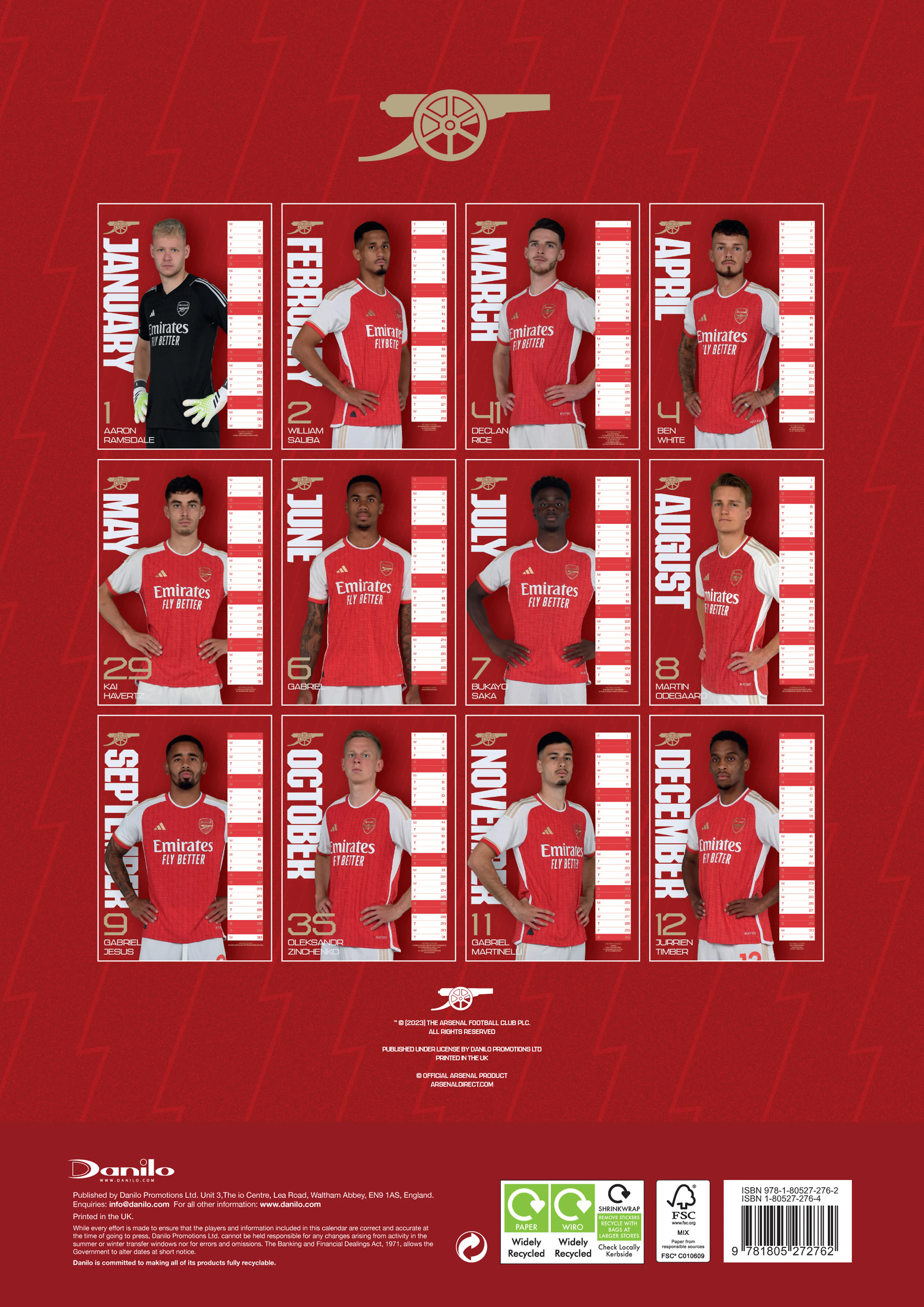 ARSENAL FC 2024 A3 KALENDER