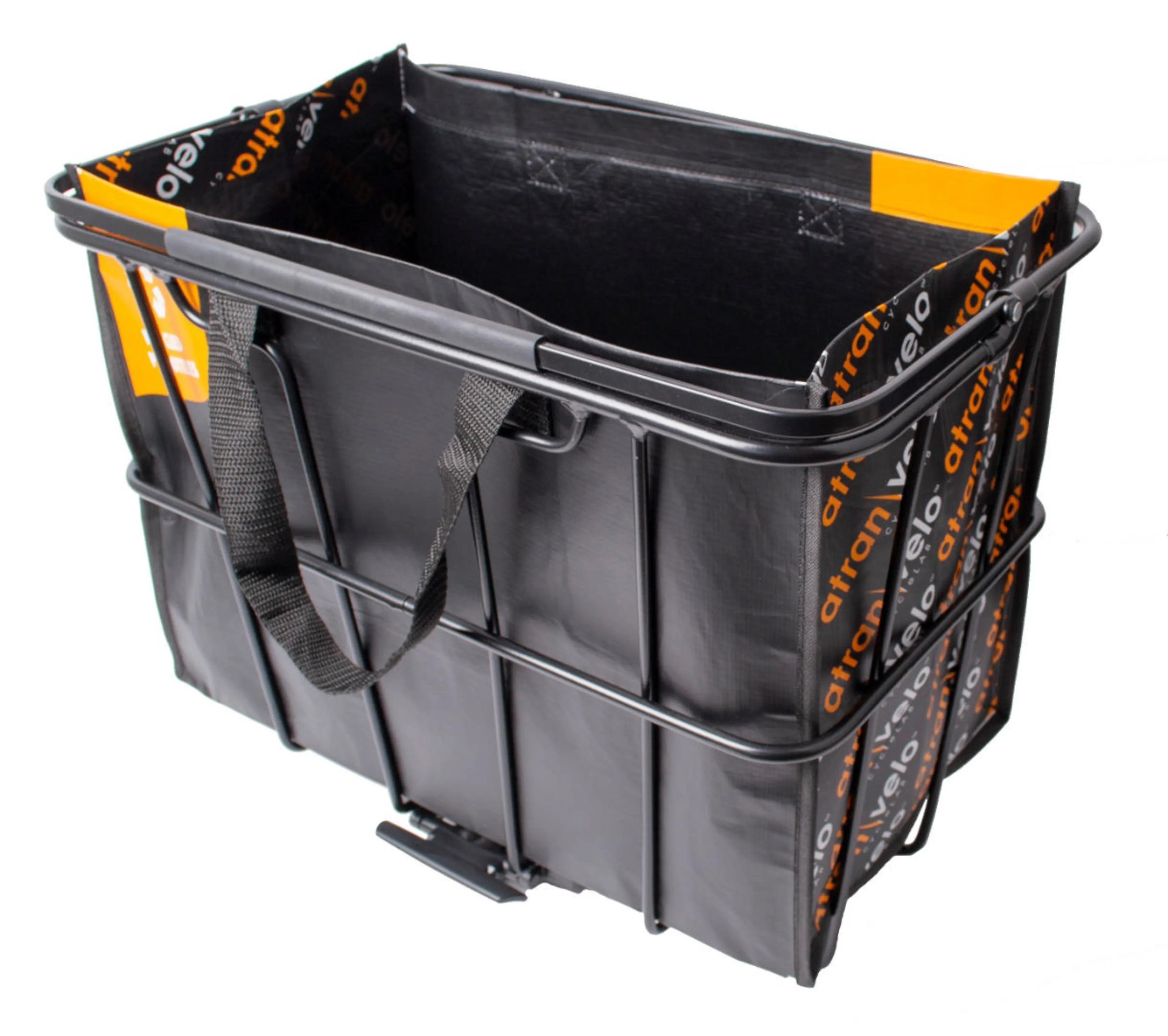 Kurv GROCERY basket with shopping bag, matt black with AVS