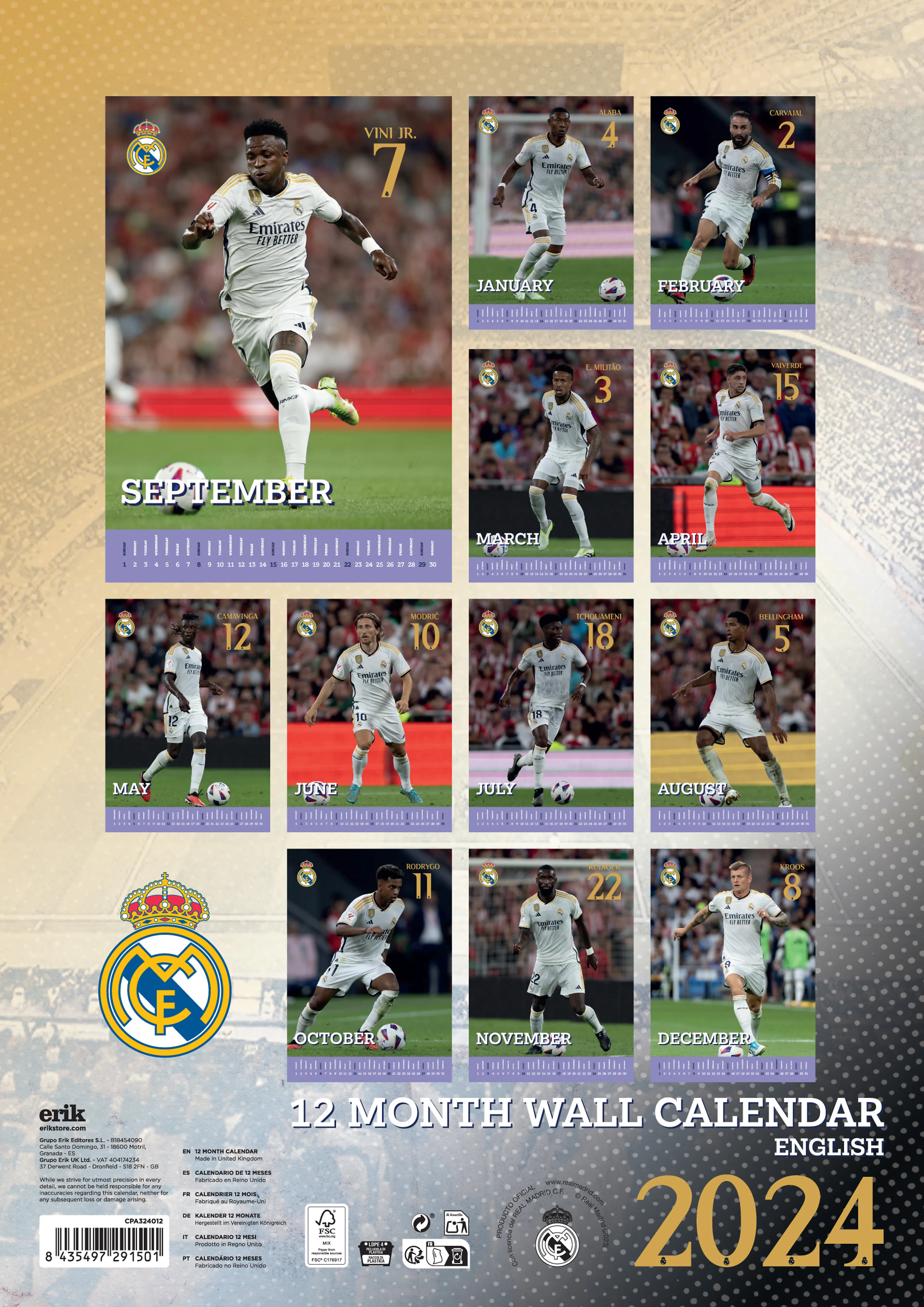 REAL MADRID CF 2024 A3 KALENDER