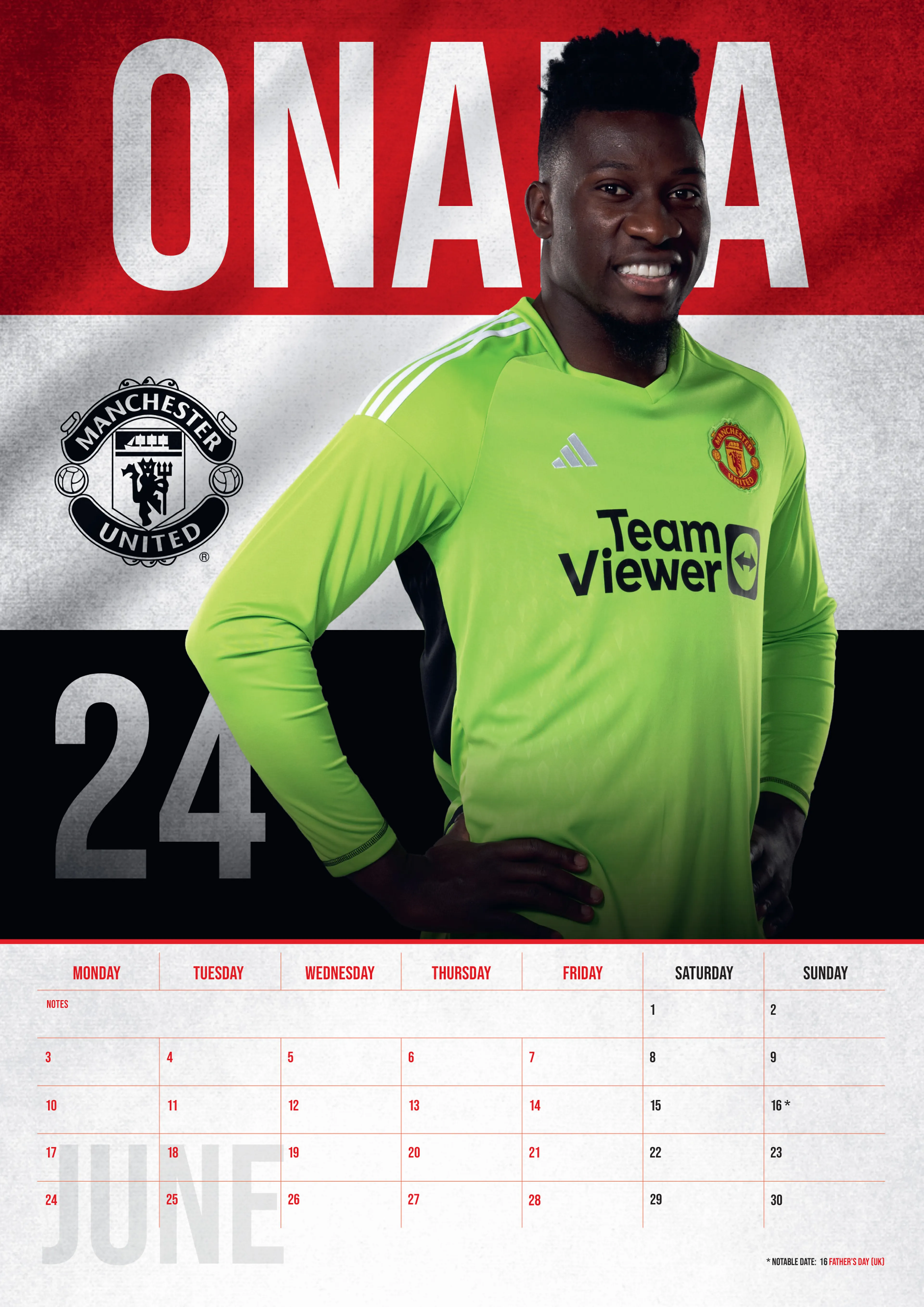 MANCHESTER UNITED FC 2024 A3 KALENDER