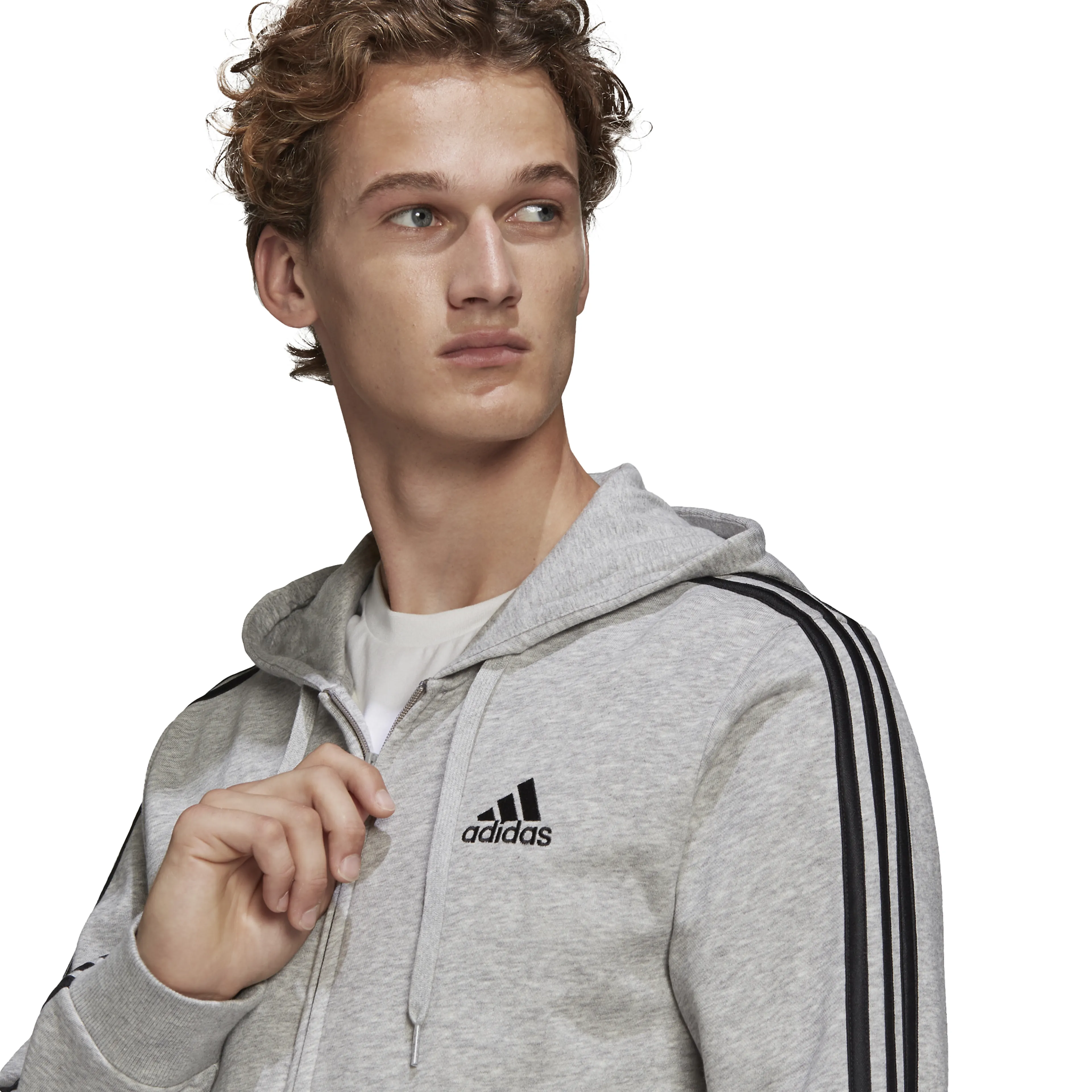 Essentials French Terry 3-Stripes Full-Zip Hettegenser