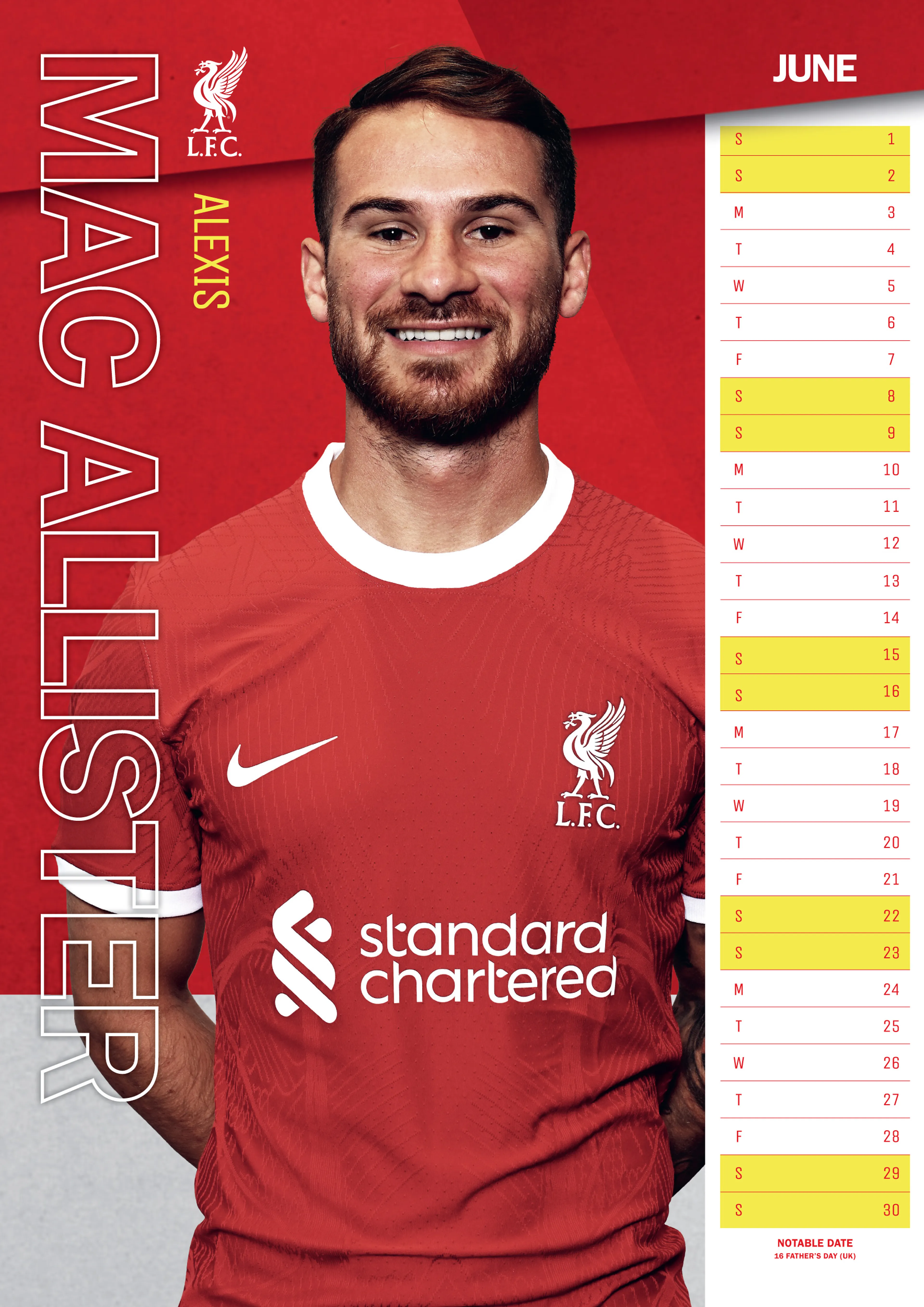 LIVERPOOL FC 2024 A3 CALENDAR