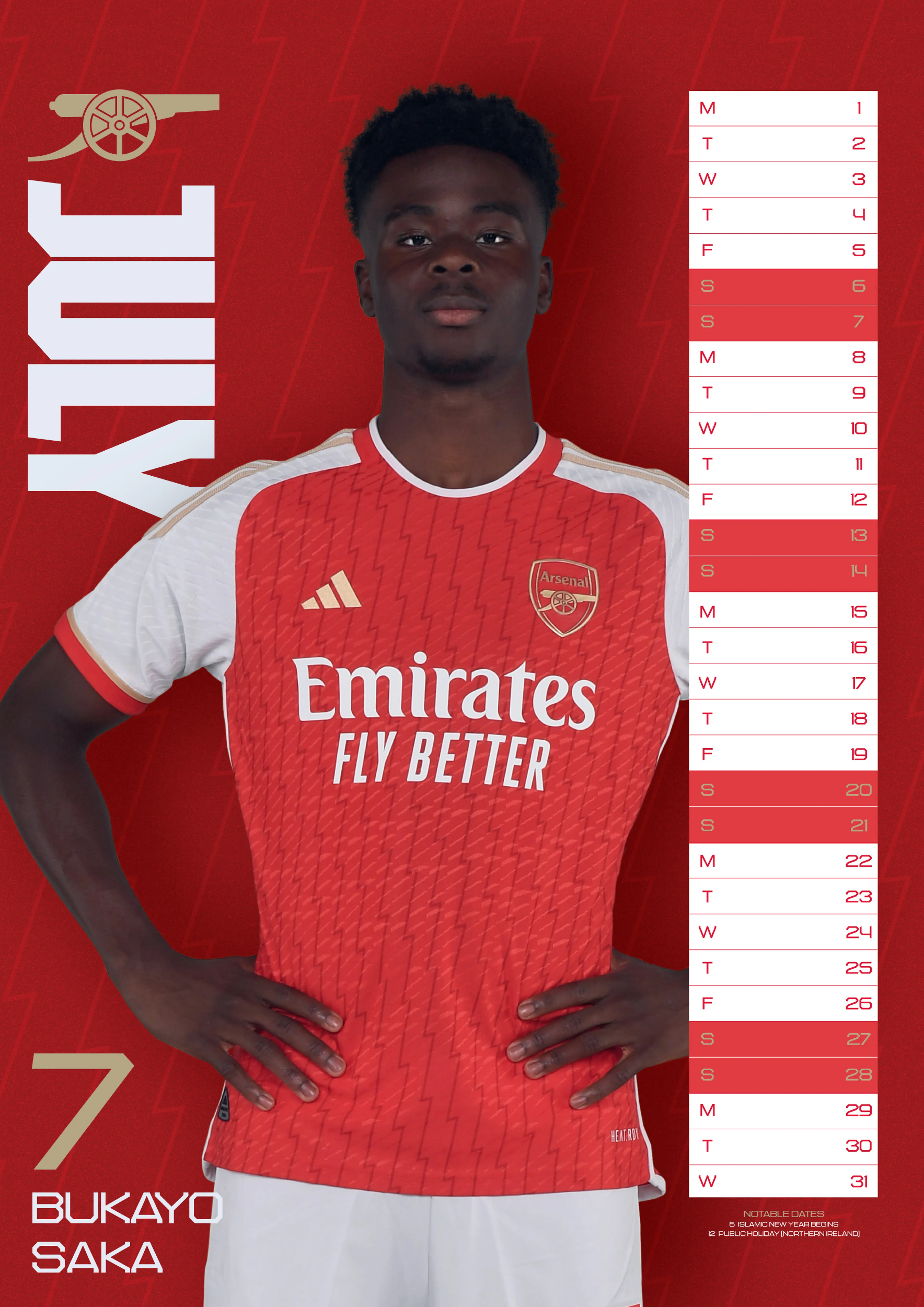 ARSENAL FC 2024 A3 KALENDER