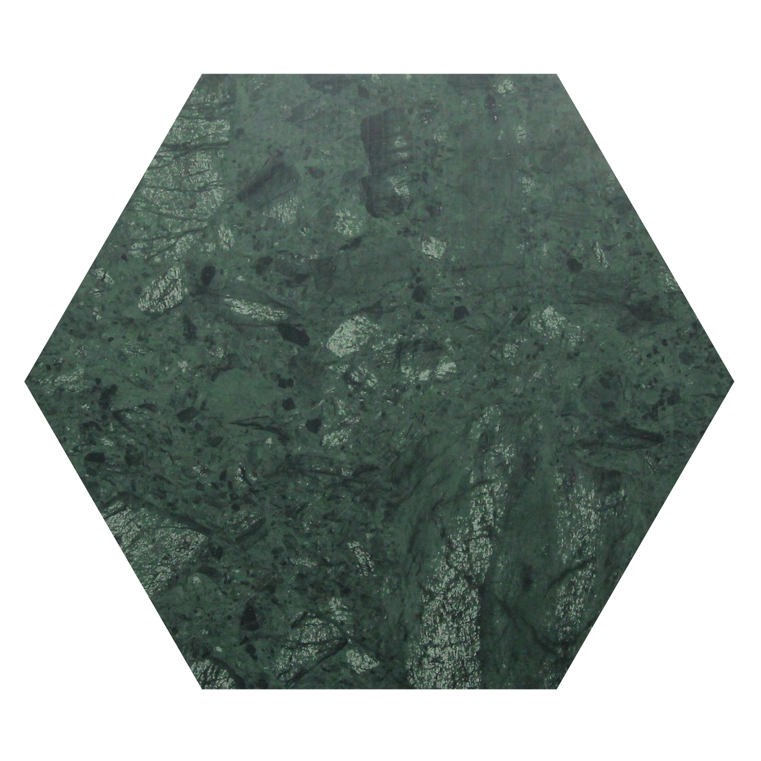 Marmor Hexagon, Verde India Green 15x15 Flis
