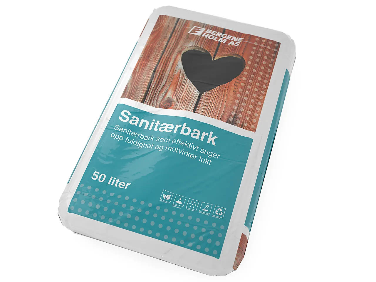 Sanitærbark 50l 48 stk/pallfraksjon 0-10, 50 liter i sekk, bh