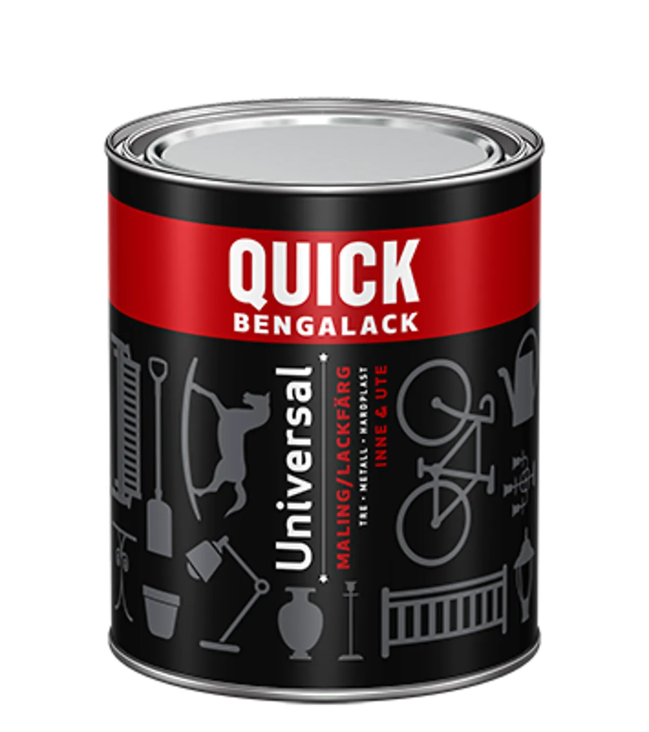 Bengalack universal aluminiumsfarge silkematt 0,75 liter